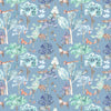 Animal Blue Fabric - Woodland Adventures Printed Cotton Fabric (By The Metre) Denim Voyage Maison