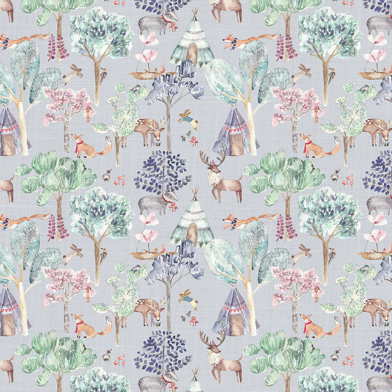 Woodland Adventures Printed Fabric Sample Swatch Lilac