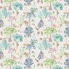 Animal Blue Fabric - Woodland Adventures Printed Cotton Fabric (By The Metre) Oat Voyage Maison