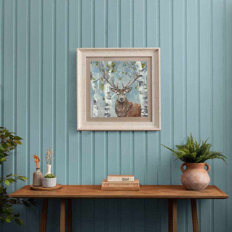 Voyage Maison Woodland Stag Portrait Framed Print in Birch