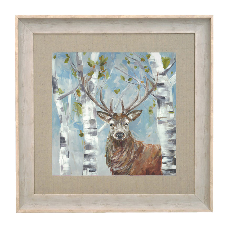 Voyage Maison Woodland Stag Portrait Framed Print in Birch