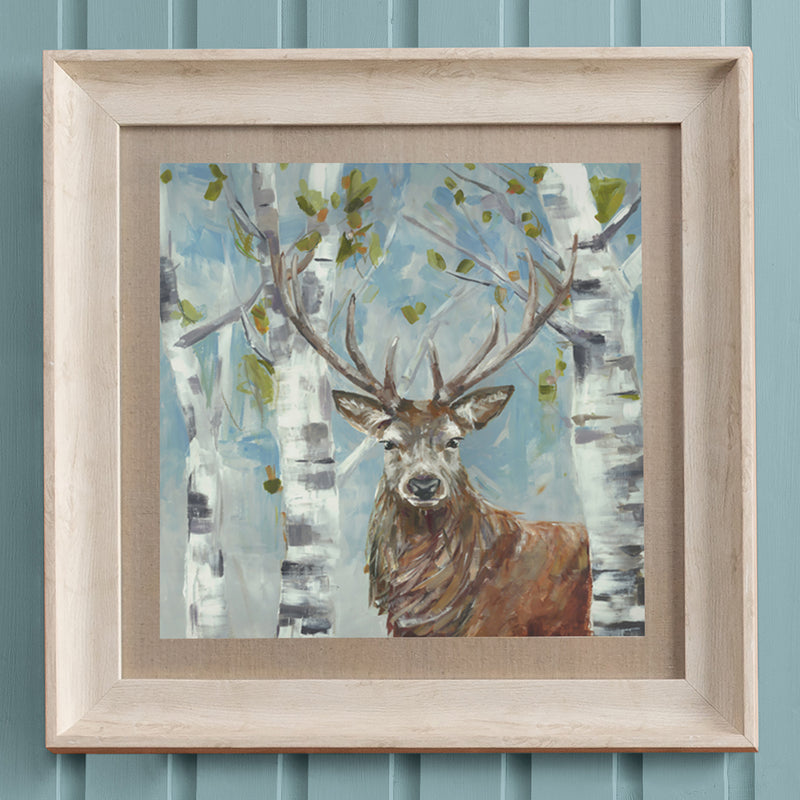 Voyage Maison Woodland Stag Portrait Framed Print in Birch