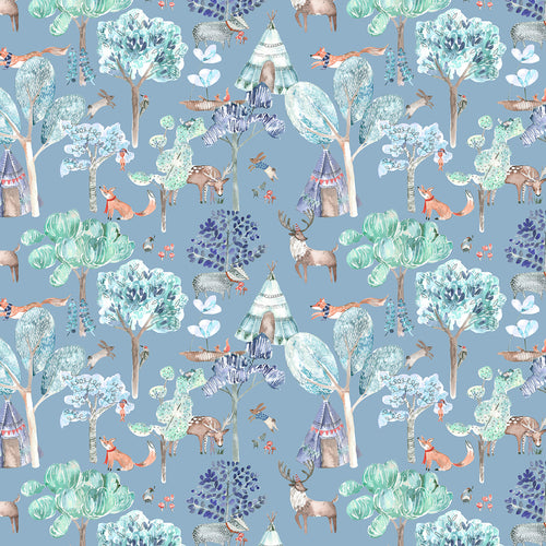 Voyage Maison Woodland Adventures 1.4m Wide Width Wallpaper in Denim