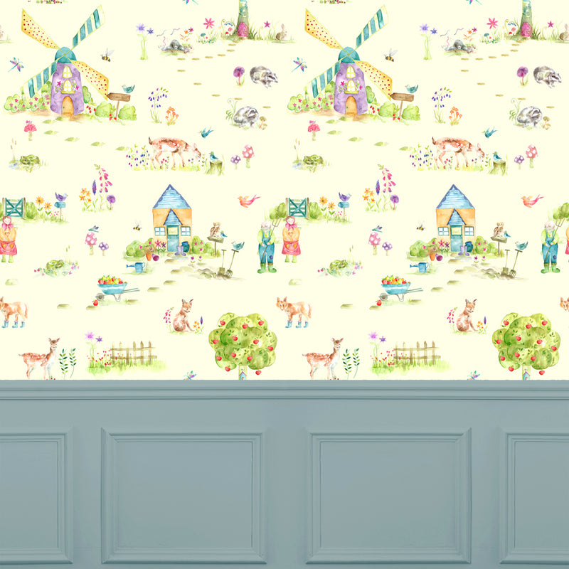 Voyage Maison Woodland Walk 1.4m Wide Width Wallpaper in Lemon