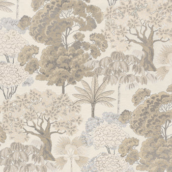  Cream Fabric - Woodlands  Fabric (By The Metre) Natural Wylder