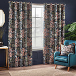  Blue Fabric - Woodlands  Fabric (By The Metre) Navy Wylder