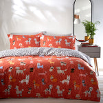 furn. Woofers Dogs Duvet Cover Set in Coral