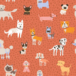 furn. Woofers Dogs Duvet Cover Set in Coral