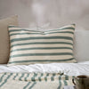 Striped Green Cushions - Woven Stripe Cotton Cushion Cover Eucalyptus Yard