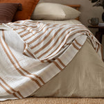  Bedding - Woven Stripe  Bedspread Cinnamon Yard