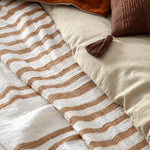  Bedding - Woven Stripe  Bedspread Cinnamon Yard