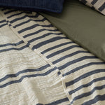  Bedding - Woven Stripe  Bedspread Dusk Blue Yard