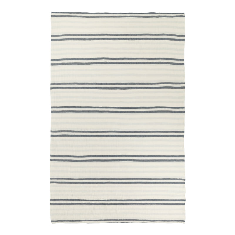  Bedding - Woven Stripe  Bedspread Dusk Blue Yard