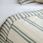  Bedding - Woven Stripe  Bedspread Eucalyptus Yard