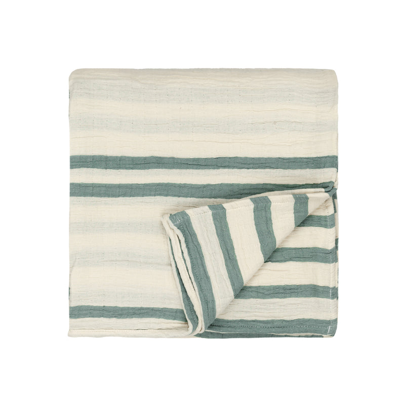  Bedding - Woven Stripe  Bedspread Eucalyptus Yard