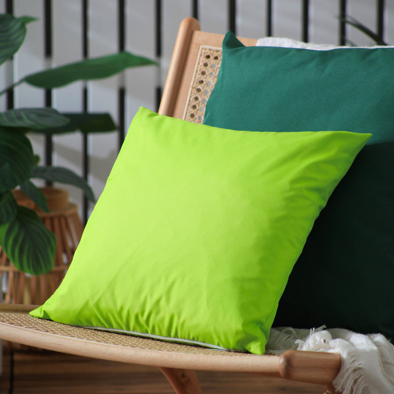 Plain Green Cushions - Plain Outdoor Cushion Cover Lime furn.