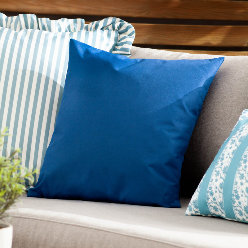 Plain Blue Cushions - Plain Outdoor Cushion Cover Royal furn.