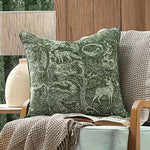 furn. Winter Woods Animal Chenille Cushion Cover in Emerald