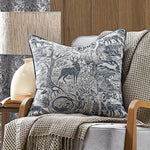 furn. Winter Woods Animal Chenille Cushion Cover in Midnight