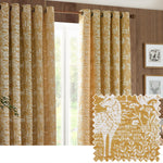 furn. Winter Woods Animal Chenille Eyelet Curtains in Ochre