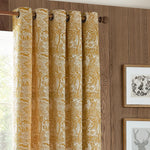 furn. Winter Woods Animal Chenille Eyelet Curtains in Ochre