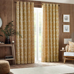 furn. Winter Woods Animal Chenille Eyelet Curtains in Ochre