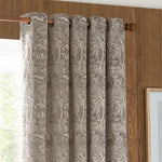 furn. Winter Woods Animal Chenille Eyelet Curtains in Taupe