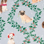 Animal Multi Cushions - Christmas Dog Friends Printed Velvet Cushion Cover Multicolour Evans Lichfield