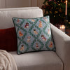 Animal Multi Cushions - Christmas Dog Friends Printed Velvet Cushion Cover Multicolour Evans Lichfield