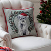 Animal Multi Cushions - Christmas Dog Wreath Printed Cushion Cover Multicolour Evans Lichfield