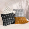 Yard Yarrow Check Cushion Cover in Flint Grey