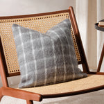 Yard Yarrow Check Cushion Cover in Flint Grey