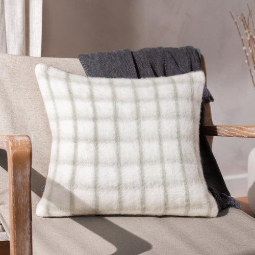 Yard Yarrow Check Cushion Cover in Natural/Biscuit