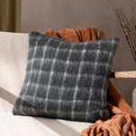 Yard Yarrow Check Cushion Cover in Storm Grey