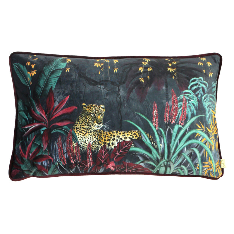 Evans Lichfield Zinara Leopard Rectangular Cushion Cover in Midnight