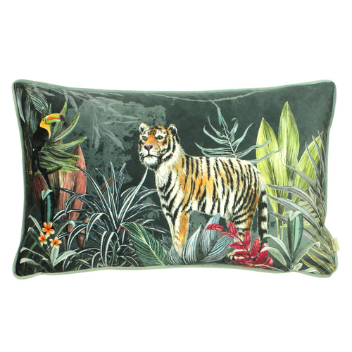 Evans Lichfield Zinara Tiger Rectangular Cushion Cover in Grey