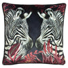 Evans Lichfield Zinara Twin Zebras Cushion Cover in Burgundy