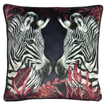 Evans Lichfield Zinara Twin Zebras Cushion Cover in Burgundy