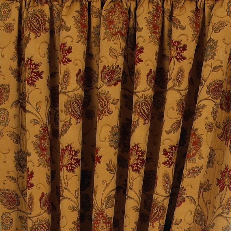 Paoletti Zurich Floral Jacquard Pencil Pleat Curtains in Gold