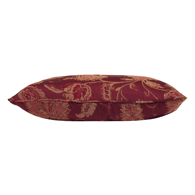 Paoletti Zurich Floral Jacquard Cushion Cover in Burgundy