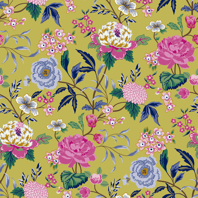 Image of the Azalea Bamboo Floral Fabric Sample | Default | furn.