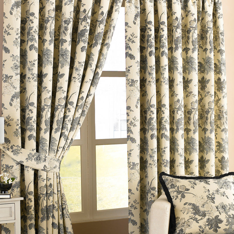 Berkshire Floral Eyelet Curtains Ivory