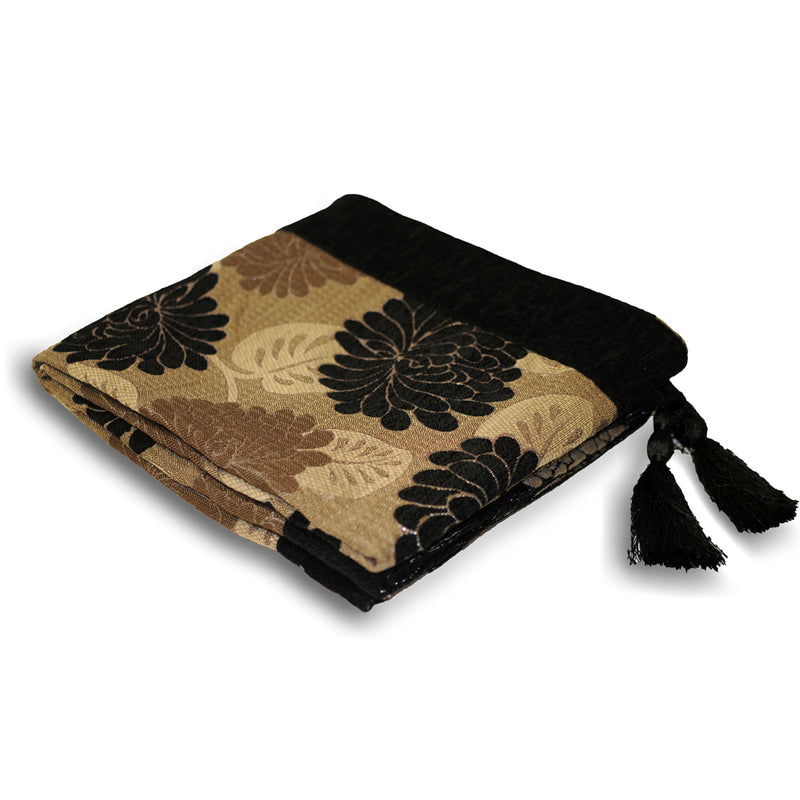 Caprice Jacquard Throw Black