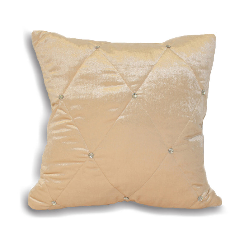 Diamante Quilted Cushion Cream