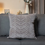 Dinari Graphic Cut Velvet Cushion Smoke/Steel