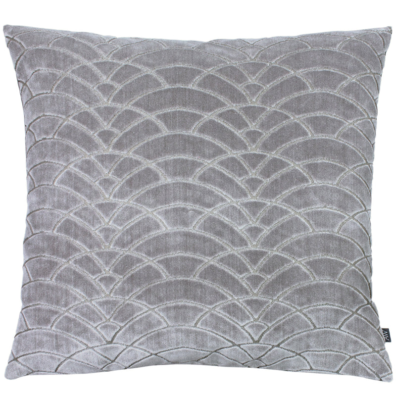 Dinari Graphic Cut Velvet Cushion Smoke/Steel