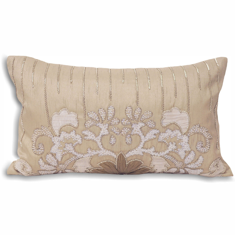 Genevie Embroidered Cushion Taupe