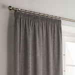 Harrison Herringbone Weave Pencil Pleat Curtains Grey