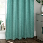 Harrison Herringbone Weave Pencil Pleat Curtains Marine Blue