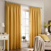 Harrison Herringbone Weave Pencil Pleat Curtains Ochre